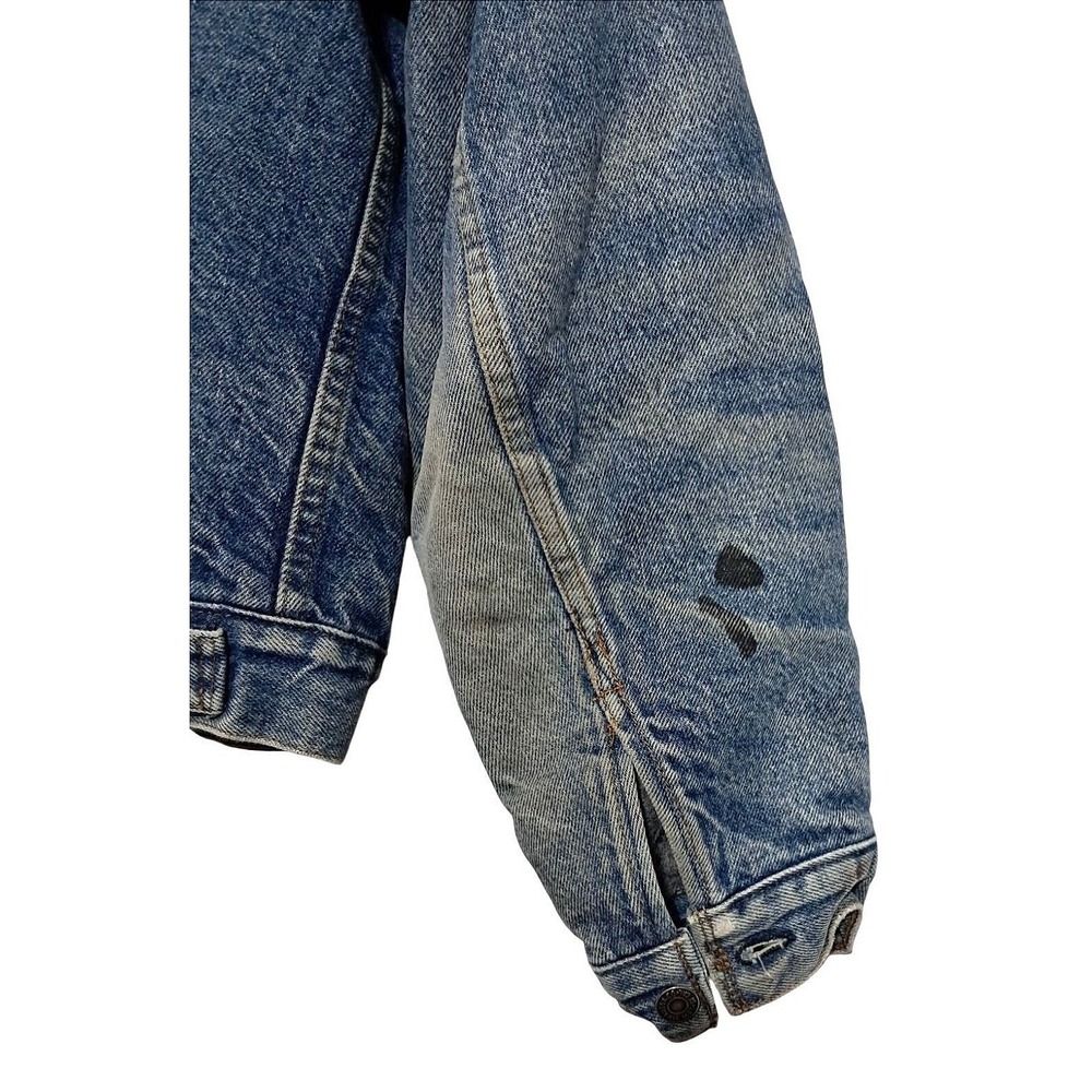 Levi Strauss & Co. Denim Trucker Jacket‎ Men Size 40 Blue Blanket Lined Thrashed - Picture 14 of 16